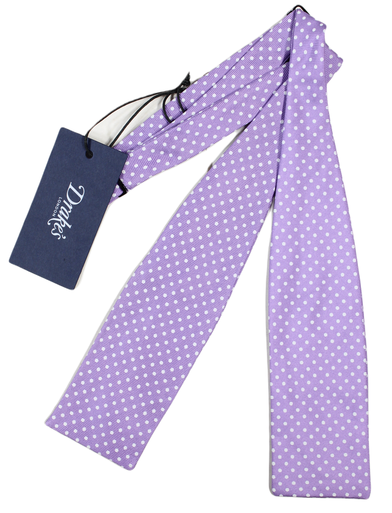 Drake's – Light Purple Silk Bow Tie w/Polka Dots