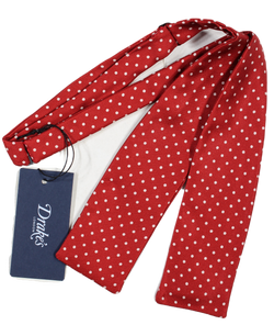 Drake's – Red Grosgrain Silk Bow Tie w/Polka Dots