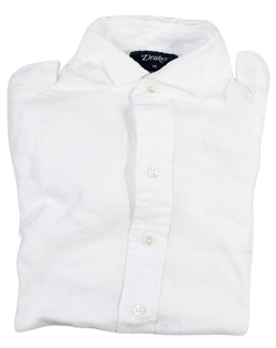 Drake's – White Linen Shirt