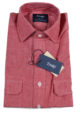 Drake's – Red Chambray Utility Shirt