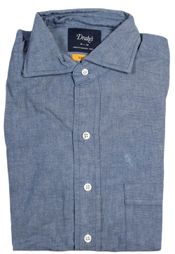 Drake's – Easyday Chambray Shirt w/Spread Collar [IMPERFECT - FS]