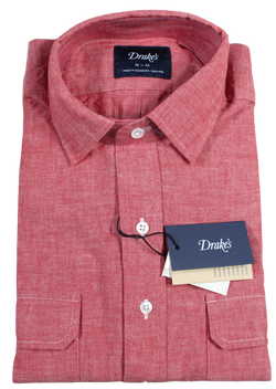 Drake's – Red Chambray Utility Shirt