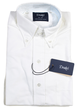 Drake's – White Oxford OCBD