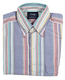 Drake's – Faded Beach Stripe Oxford OCBD