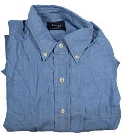 Drake's – Denim Chambray Button-down Collar Shirt