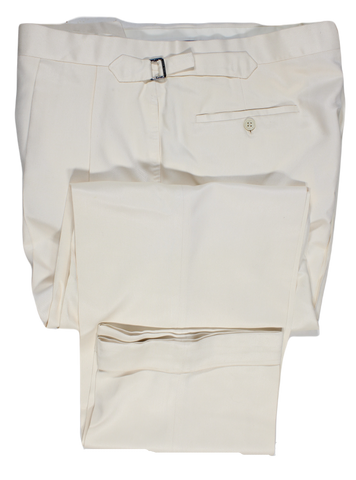 Ralph Lauren Purple Label – Cream Silk Pleated Pants – PEURIST