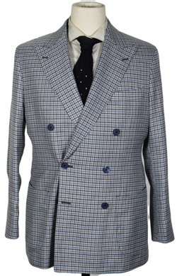 VTG - Thom Sweeney – Light Blue & Gray Linen Double Breasted Blazer