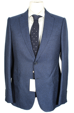 Armani Collezioni – Black & Blue Tweed-Style Blazer