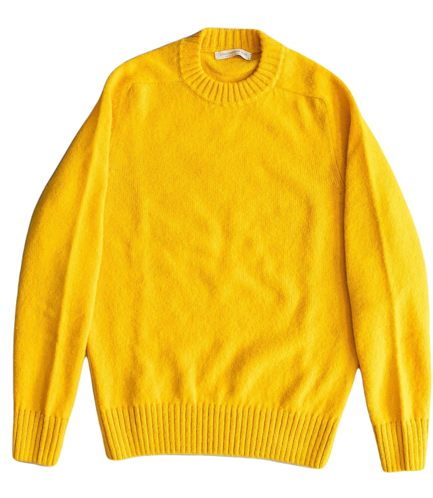 Uncommon Man - Yellow Shetland Crew Neck Sweater